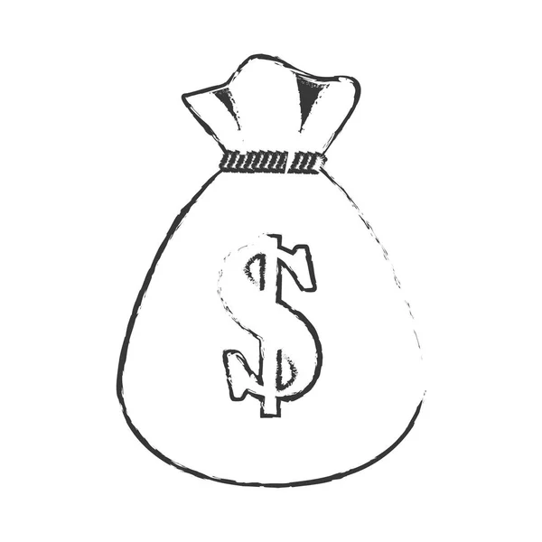 Sac d'argent icône isolée — Image vectorielle