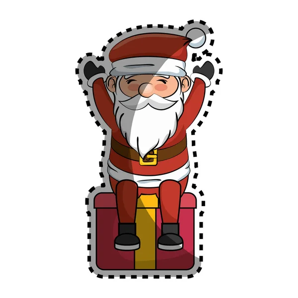 Happy merry christmas santa claus card — Stock Vector