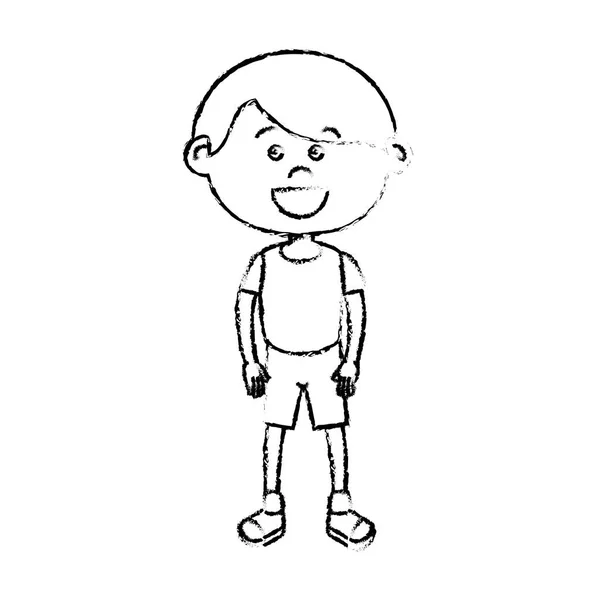 Aranyos kis fiú karakter — Stock Vector