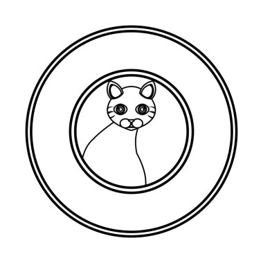 sevimli kedicik maskot simgesi