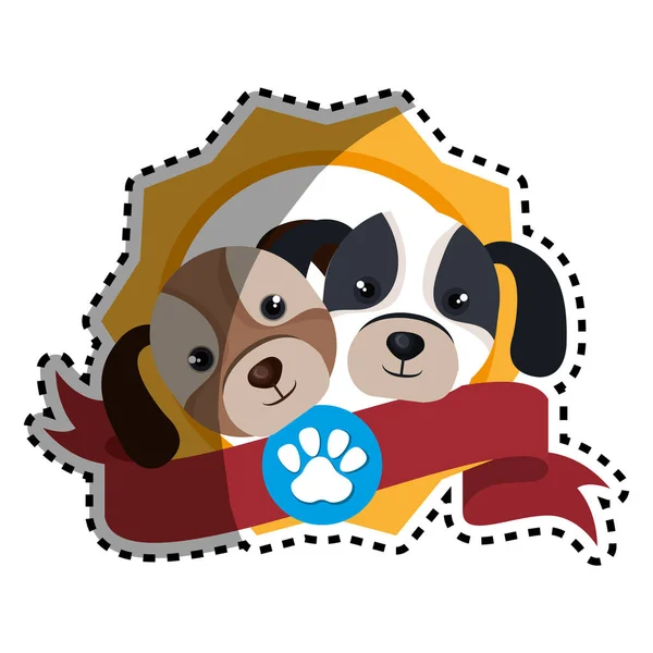 Schattige hondje huisdier icoon — Stockvector