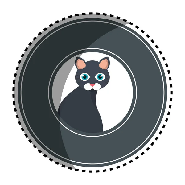 Cute kitty maskotka ikona — Wektor stockowy