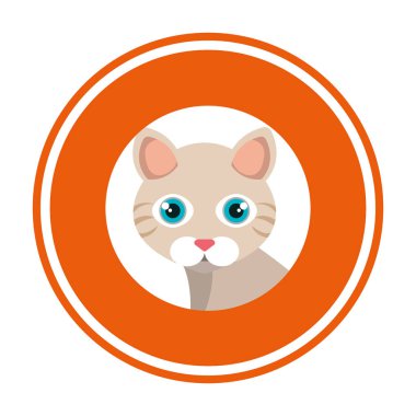 sevimli kedicik maskot simgesi