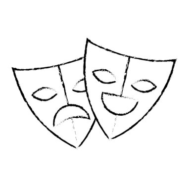 maske teather izole simgesi