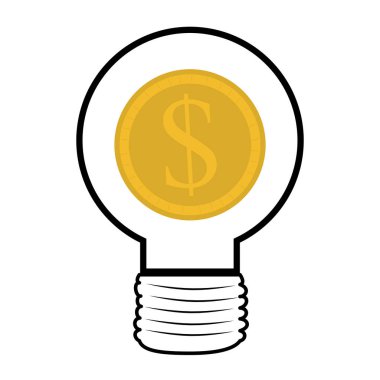 sikke para izole simgesiyle ampul