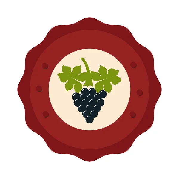 Wine grapes isolated icon — Stock Vector