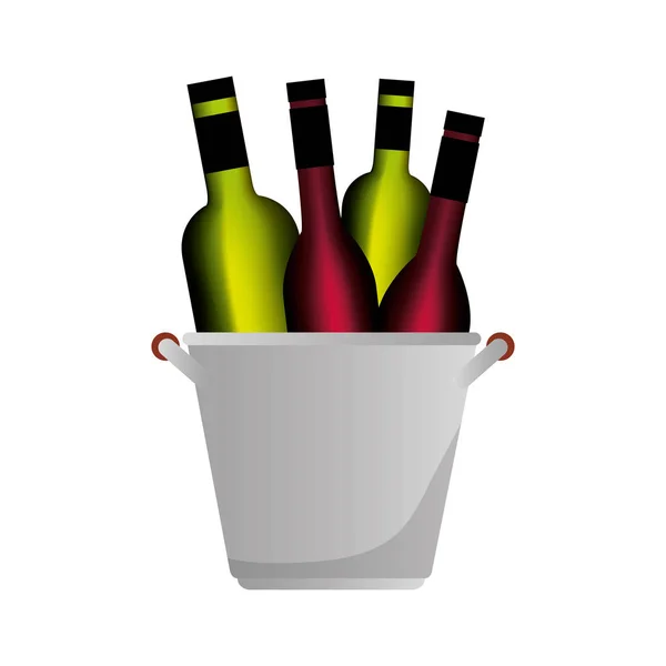 Botella de vino icono aislado — Vector de stock