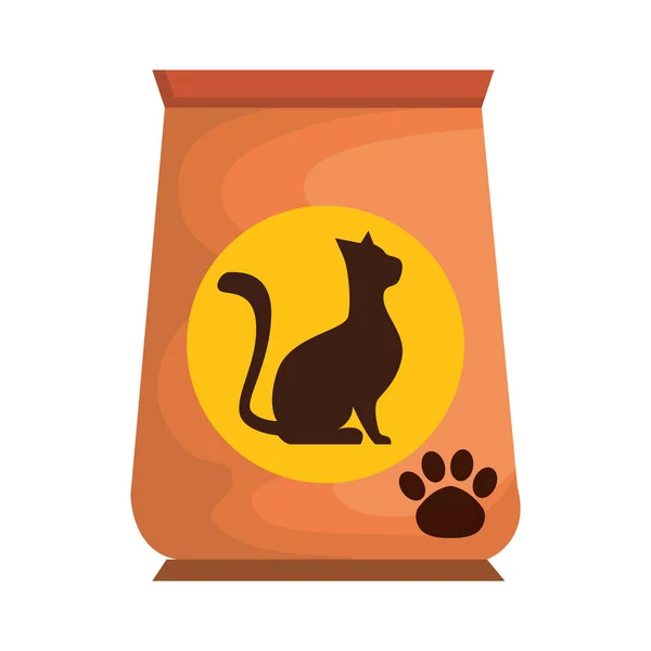 Kot żywność worek ikona — Wektor stockowy