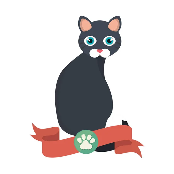 Ícone bonito mascote gatinho — Vetor de Stock