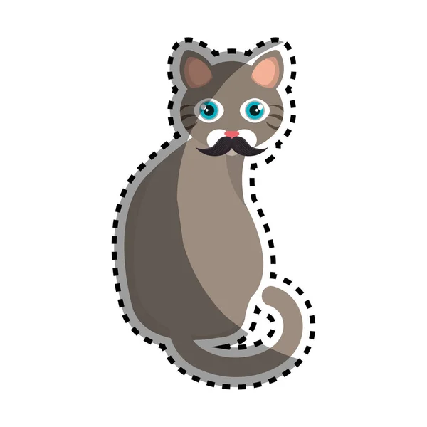 Mignonne icône de mascotte de chaton — Image vectorielle