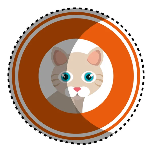 Cute kitty maskotka ikona — Wektor stockowy