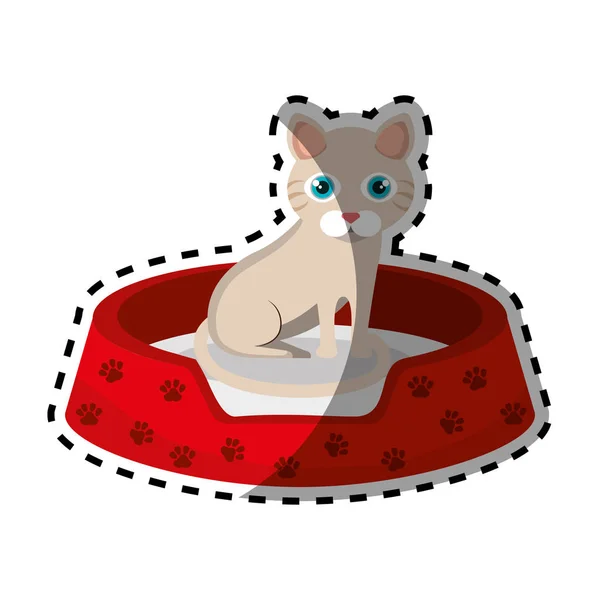 可爱的小猫，吉祥物图标 — 图库矢量图片