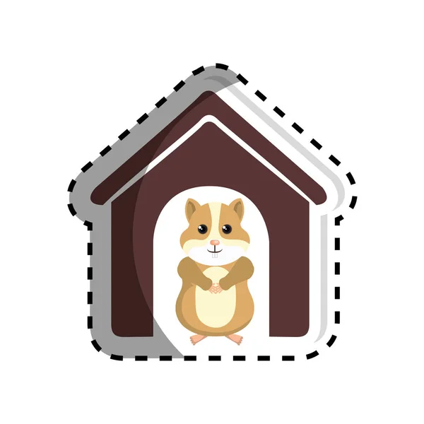 Lindo icono de mascota de hámster — Archivo Imágenes Vectoriales