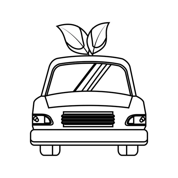 Car with leafs ecology — Stock Vector