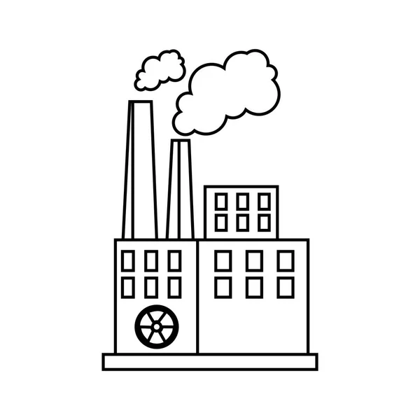 Factory plant isolated icon — Stock Vector