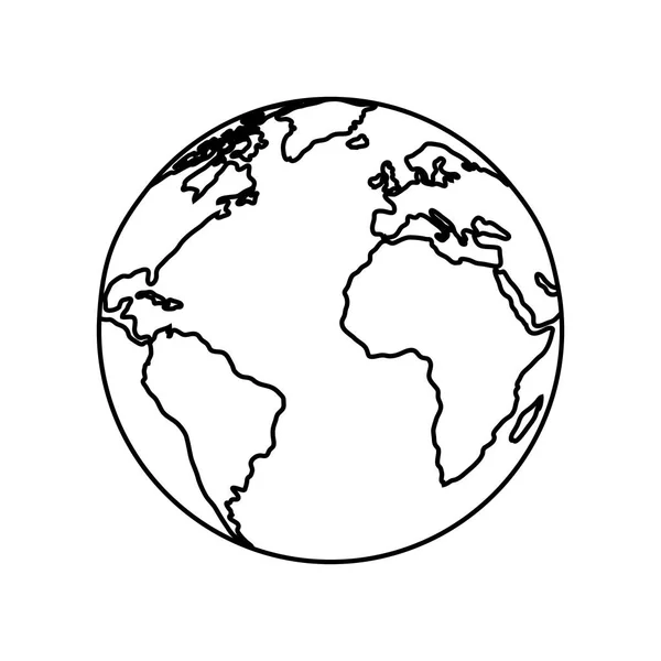 Planeta mundo símbolo ecologia —  Vetores de Stock