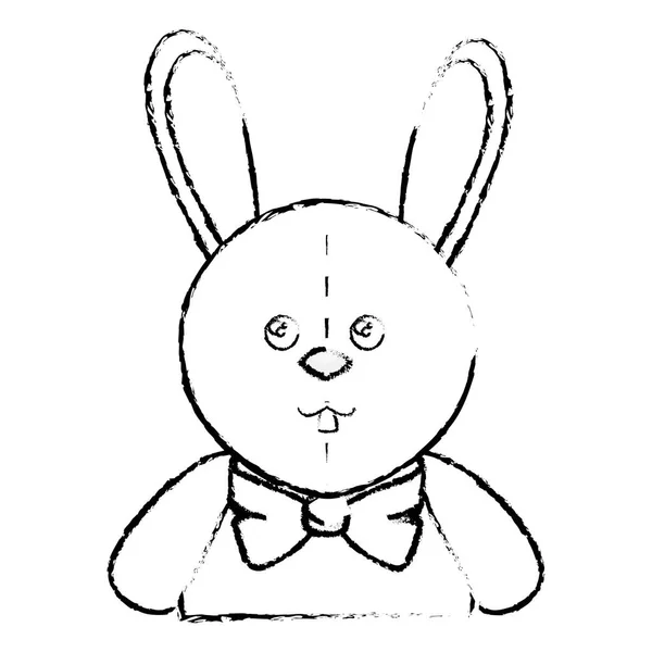 Cute rabbit plush doll — Stock Vector