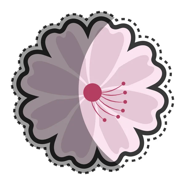 Lotus flower japonské kultury izolované ikona — Stockový vektor