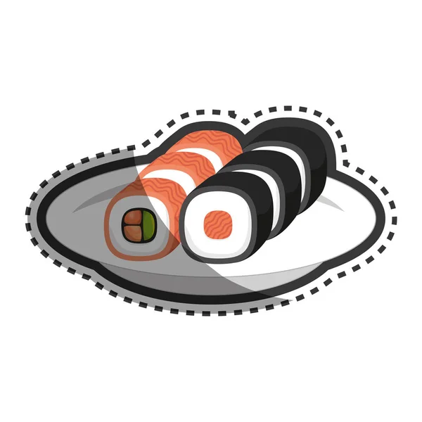 Comida cultura japonesa aislado icono — Vector de stock