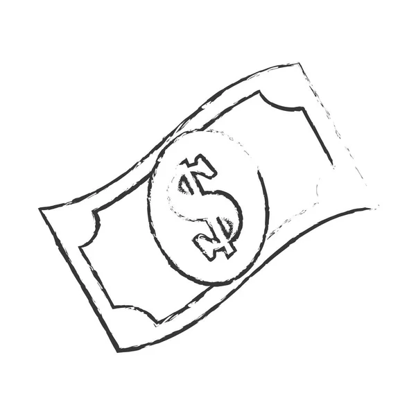 Dólar factura icono de dinero — Vector de stock
