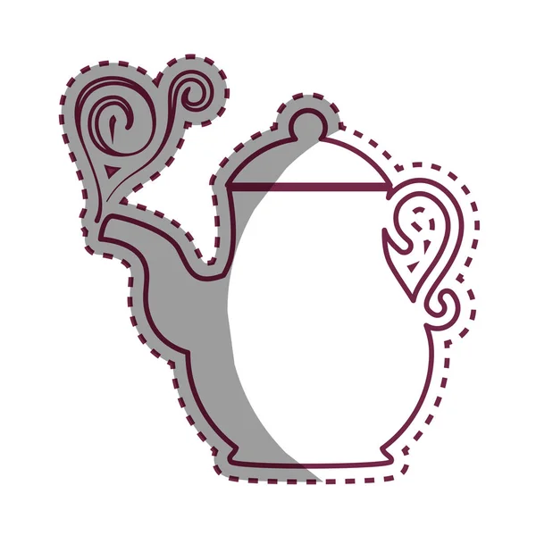 Delicioso ícone bule de café — Vetor de Stock