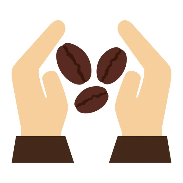 Delicioso icono de semillas de café — Vector de stock