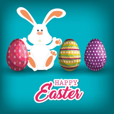 sevimli tavşan mutlu Paskalya