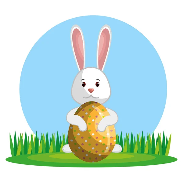 Cute rabbit happy easter — Stock Vector