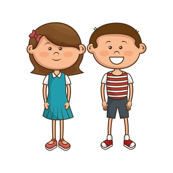 Aranyos kis pár gyerekek karakterek — Stock Vector