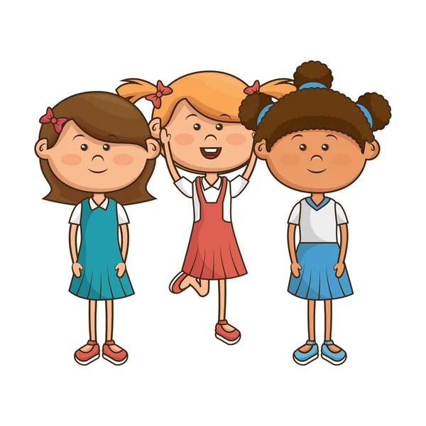 Sevimli küçük grup karakter çocuklar — Stok Vektör