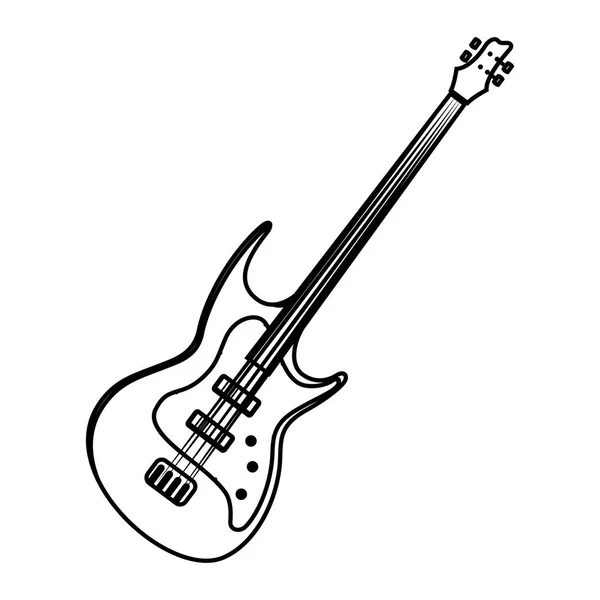 Guitarra instrumento elétrico ícone isolado — Vetor de Stock