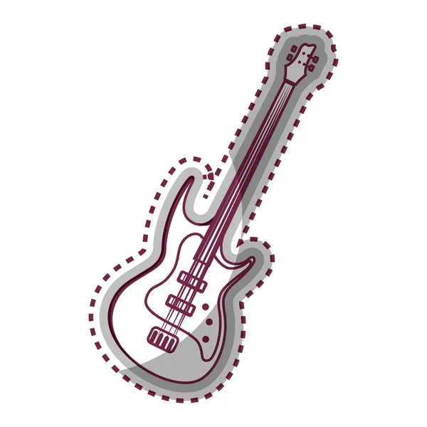 Gitar elektrikli enstrüman izole edilmiş simgesi — Stok Vektör
