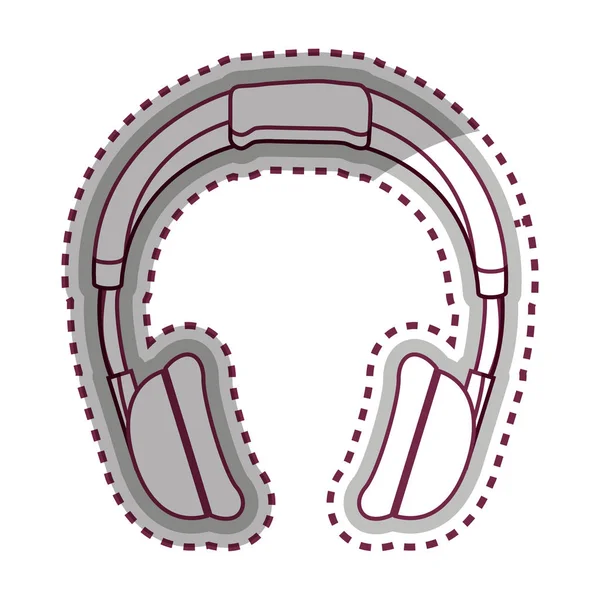 Headphone music device icon — Stock Vector