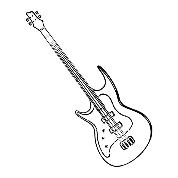 Guitarra instrumento eléctrico aislado icono — Archivo Imágenes Vectoriales