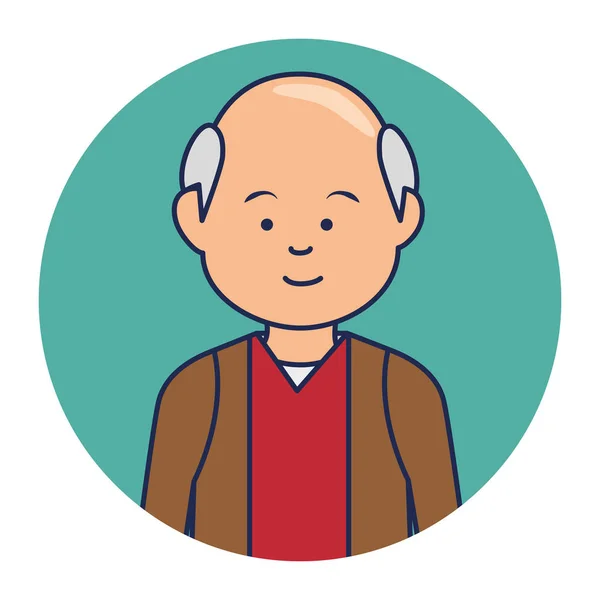 Yaşlı adam etnisite avatar karakter — Stok Vektör
