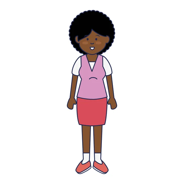 African cute woman ethnicity character — Stock Vector