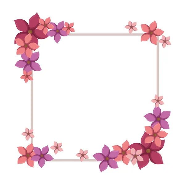 Söt blommig ram dekorativa — Stock vektor