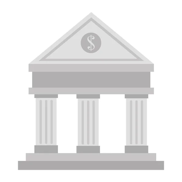 Banco edifício ícone isolado — Vetor de Stock