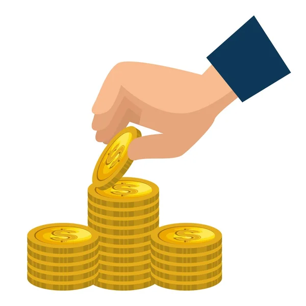 Hands human with money — Stock Vector