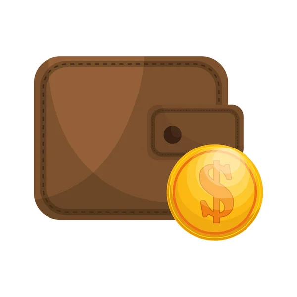 Coins money isolated icon — Stock Vector