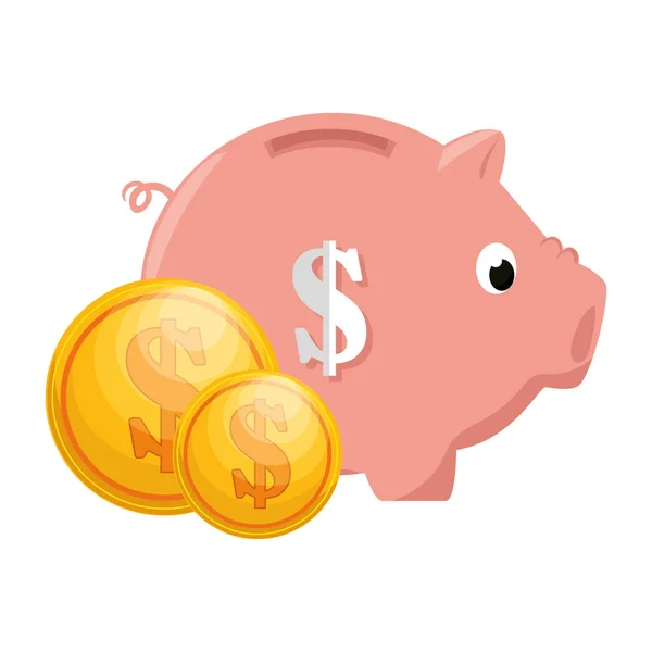 Piggy besparingar pengar ikonen — Stock vektor