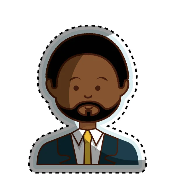 Africký podnikatel etnika avatar postava — Stockový vektor