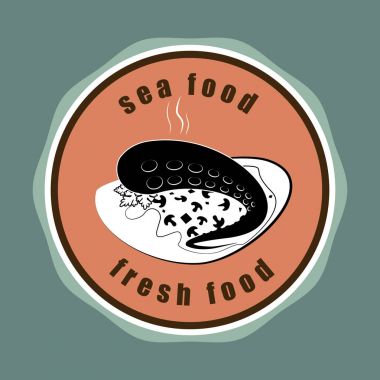 gri arkaplan vektör çizim üzerinde gıda tasarım