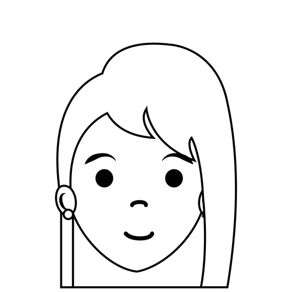 可爱女人头像性格 — 图库矢量图片