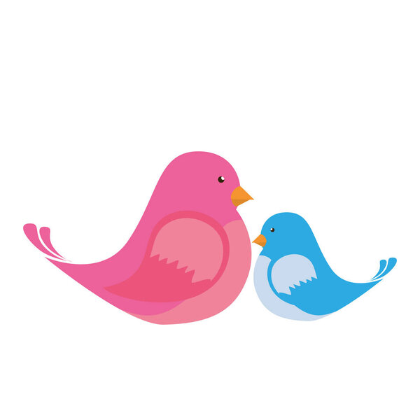 cute birds couple icon