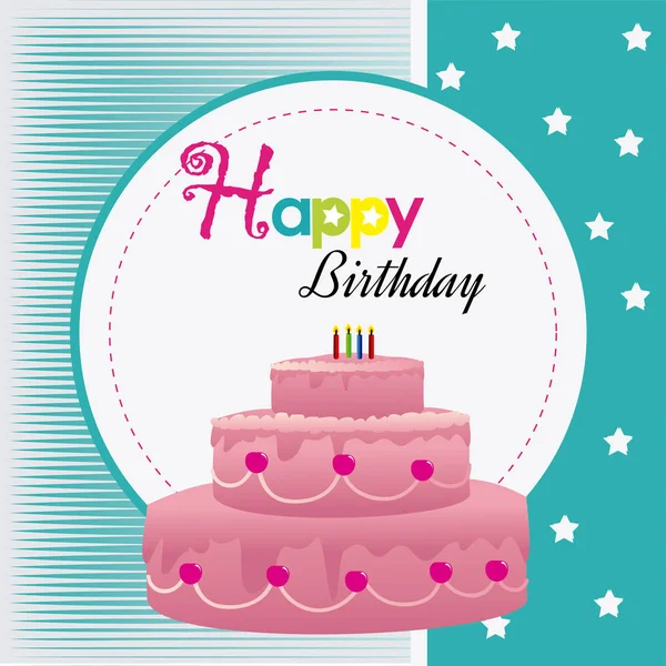 Birthday design over blue background vector illustration — Stock Vector