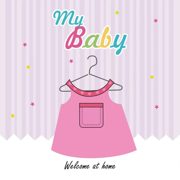 Bebé ducha diseño sobre fondo rosa vector ilustración — Archivo Imágenes Vectoriales