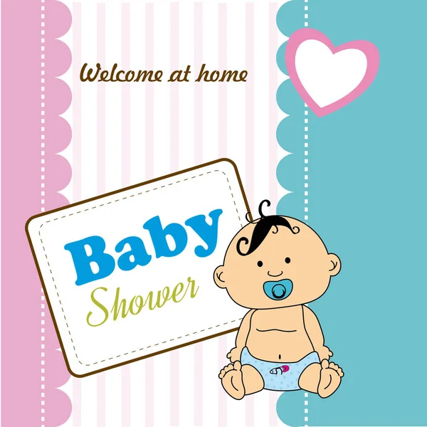 Baby shower design over colorful background vector illustration — Stockvector