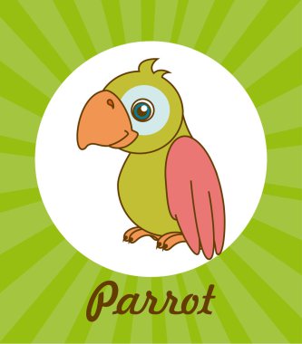 Evde beslenen hayvan tasarımı üzerinde yeşil renkli vektör çizim