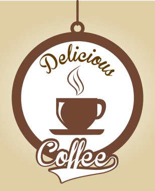 kahve tasarımı bej arkaplan vektör illüstrasyonunda